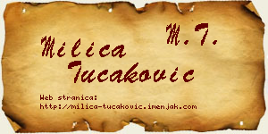 Milica Tucaković vizit kartica
